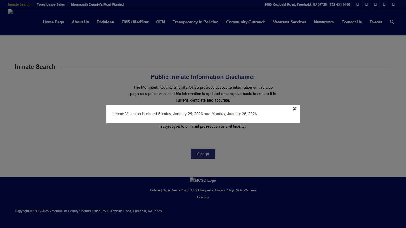 Inmate Search – Monmouth County Sheriff's Office